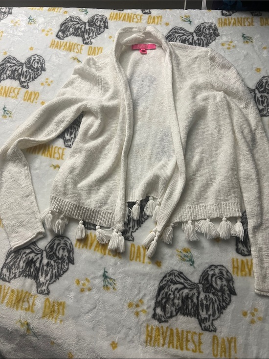 Lilly Pulitzer Sweaters - Lilly Pulitzer Tassel Trim Open-Front Cardigan